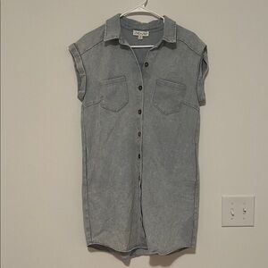 She + Sky Short Sleeve Light Blue Denim Dress Size S
